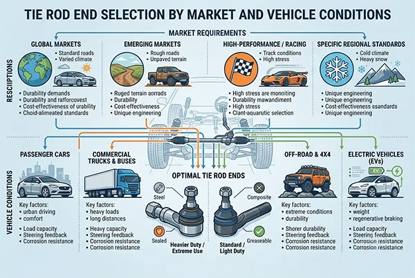 Selección del Terminal de Dirección por carga vehicular, carretera y condiciones climáticas