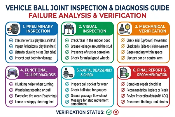 Guía de inspección y diagnóstico de fallo de rótulas de dirección