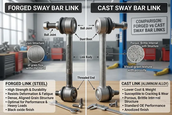 Comparación del cuerpo de Barra Link forjado vs. fundido
